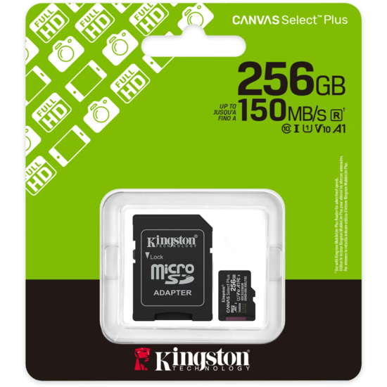 Kingston Canvas Select Plus Gen. 3 microSDXC 256GB, met SD-adapter
