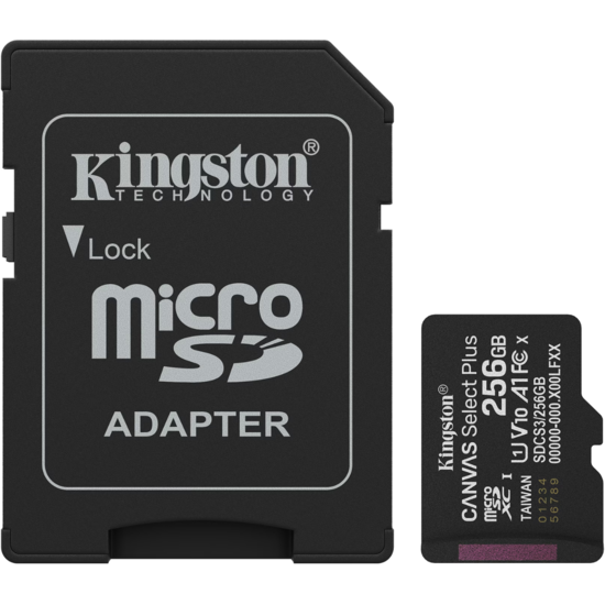 Kingston Canvas Select Plus Gen. 3 microSDXC 256GB, met SD-adapter