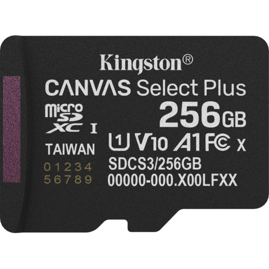 Kingston Canvas Select Plus Gen. 3 microSDXC 256GB, met SD-adapter