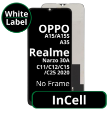 LCD InCell For Oppo A15 / A15S / A35 Realme Narzo 30A / C11 / C12 / C15 / C25 2020 White Box