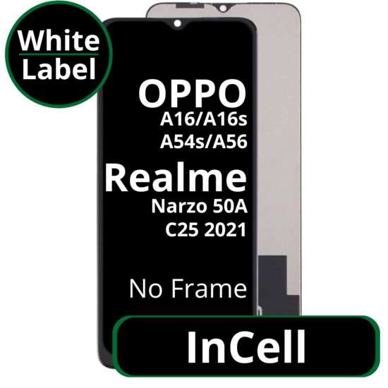 LCD InCell For Oppo A56 / A54s / A16s / A16 Realme Narzo 50A / C25 2021 White Box