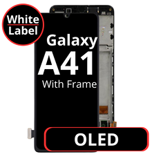LCD Oled For Galaxy A41 Black With Frame Not Original White Box