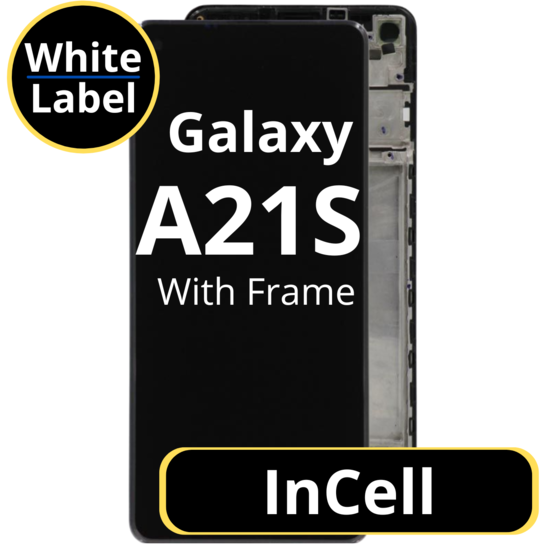 LCD InCell For Galaxy A21S With Frame Not Original White Box