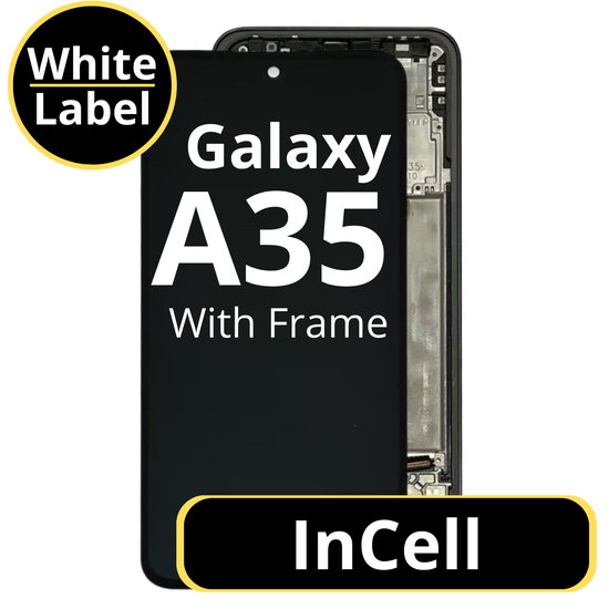LCD InCell For Galaxy A35 Black With Frame Not Original White Box