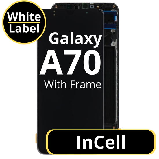 LCD InCell For Galaxy A70 Black With Frame Not Original White Box