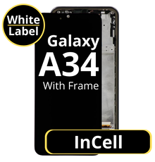 LCD InCell For Galaxy A34 Black With Frame Not Original White Box
