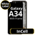 LCD InCell For Galaxy A34 Black With Frame Not Original White Box