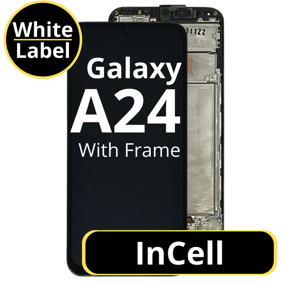 LCD InCell For Galaxy A24 Black With Frame Not Original White Box