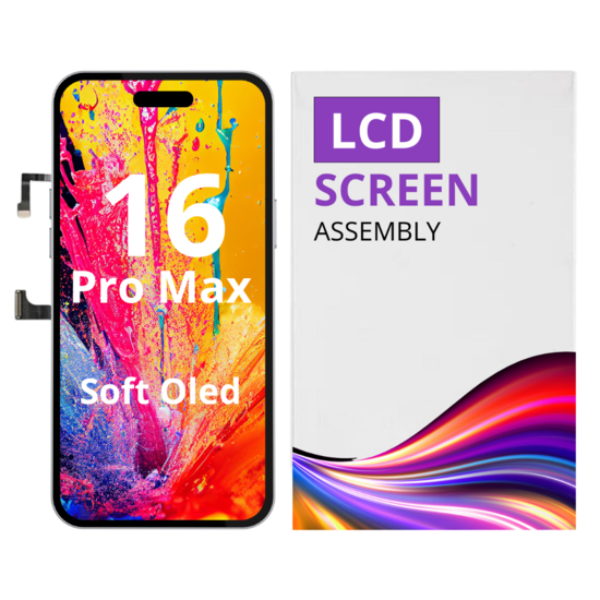 LCD Soft Oled Small Bezel 100% For IPhone 16 Pro Max White Box