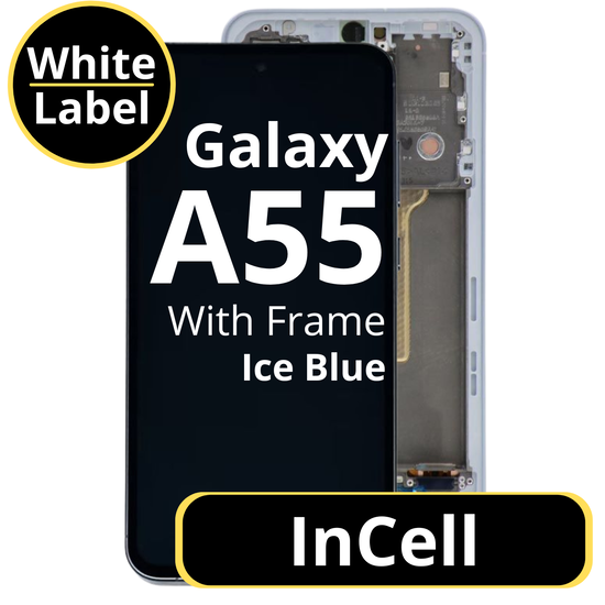 LCD InCell For Galaxy A55 Ice Blue With Frame Not Original White Box