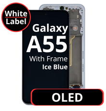 LCD OLED For Galaxy A55 Ice Blue With Frame Not Original White Box