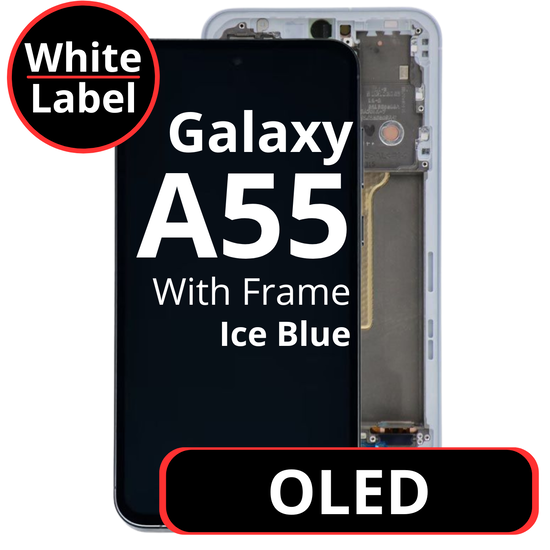 LCD OLED For Galaxy A55 Ice Blue With Frame Not Original White Box