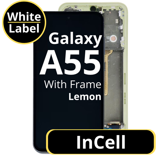 LCD InCell For Galaxy A55 Lemon With Frame Not Original White Box