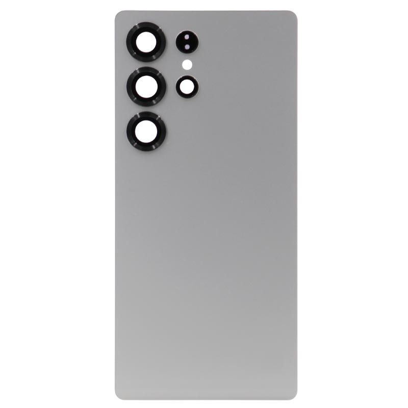 Back Cover with Camera Lens for Samsung S25 Ultra Titanium White / Silver Non Original
