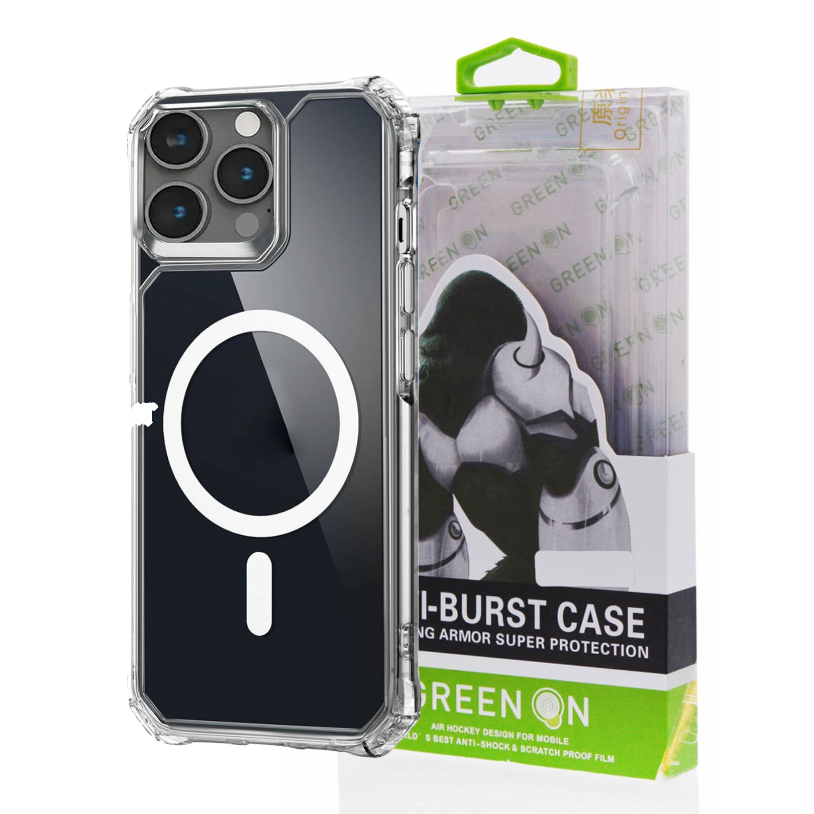 GREEN ON MagSafe Anti Shock Gorilla Case For IPhone 14 Pro Max