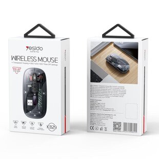 Wireless Transparent Housing Mouse KB29 Black
