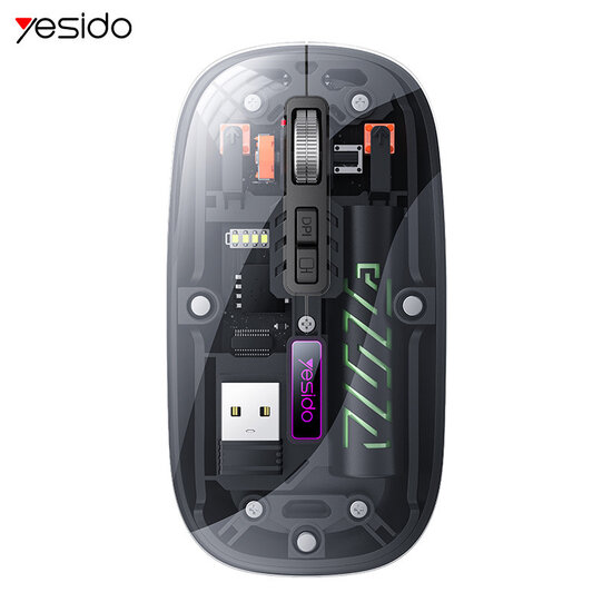 Yesido Wireless Transparent Housing Mouse KB29 Black