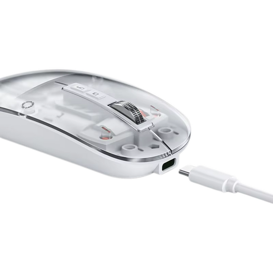 Wireless Transparent Housing Mouse MS-038B Black