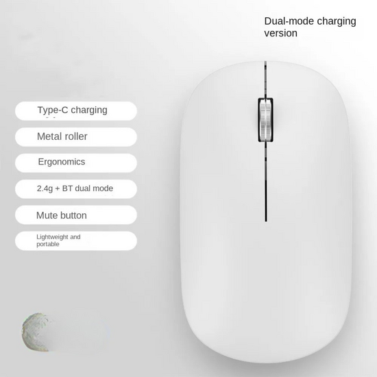 Wireless Ergonomic Mouse  White