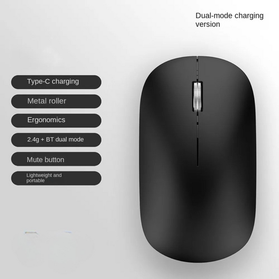 Wireless Ergonomic Mouse  Black