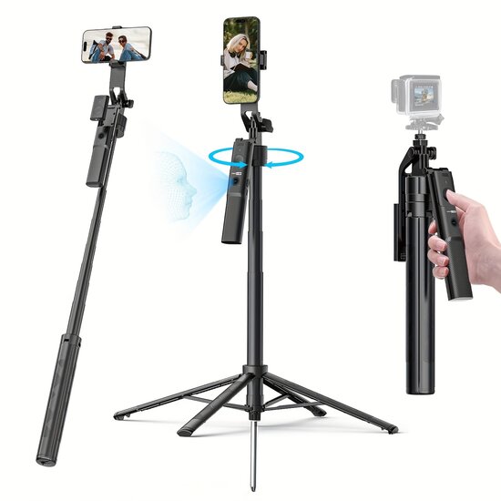 AI Tracking Stable Selfie Stick Quadrupod C12