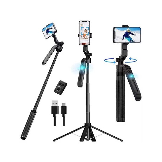 AI Tracking Stable Selfie Stick Quadrupod C12