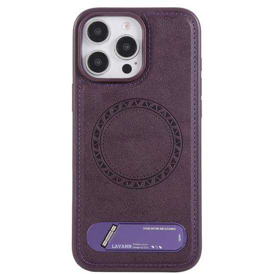 Lavann Leather back Cover with Magnetic / Table stand For IPhone 16 Pro