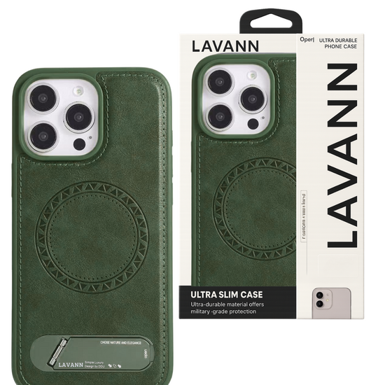 Lavann Leather back Cover with Magnetic / Table stand For IPhone 16e