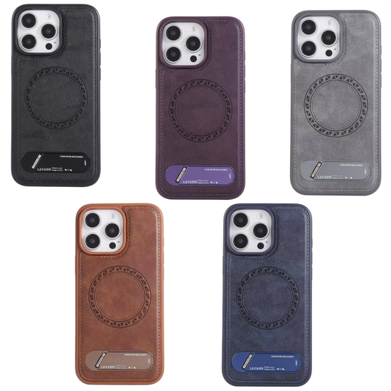 Lavann Leather back Cover with Magnetic / Table stand For IPhone 11