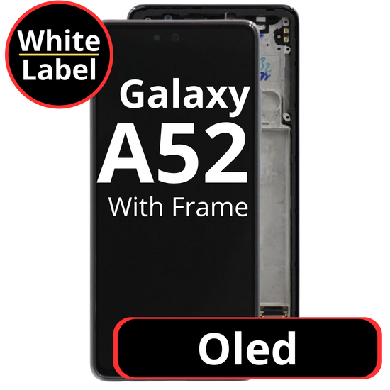 LCD OLED For Galaxy A52 Silver With Frame Not Original White Box