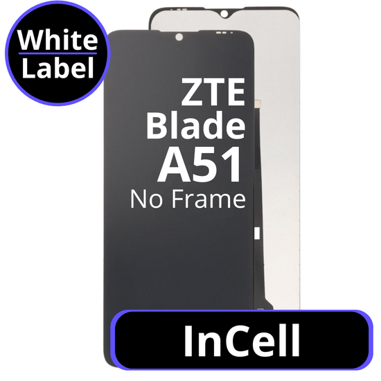 LCD InCell No Frame For ZTE Blade A51 White Box