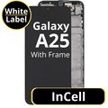 LCD InCell For Galaxy A25 Black With Frame Not Original White Box
