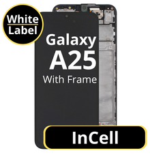 LCD InCell For Galaxy A25 Black With Frame Not Original White Box