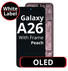 LCD OLED For Galaxy A26 Peach With Frame Not Original White Box