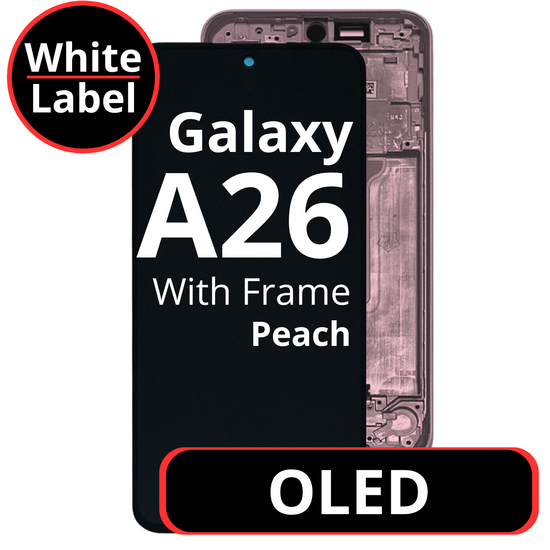LCD OLED For Galaxy A26 Peach With Frame Not Original White Box