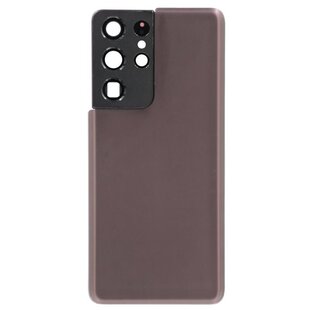 Back Cover with Camera Lens for Samsung S21 Ultra (No Logo) (Phantom Brown)