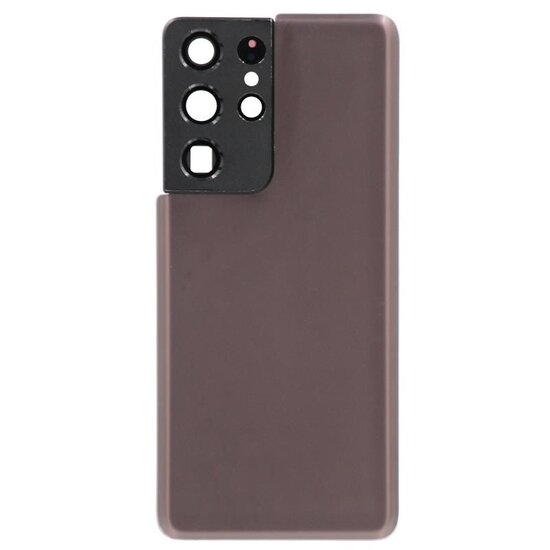 Back Cover with Camera Lens for Samsung S21 Ultra (No Logo) (Phantom Brown)