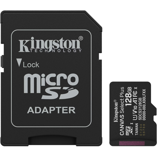 Kingston Canvas Select Plus Gen. 3 microSDXC 128GB, met SD-adapter
