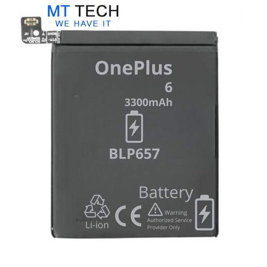 BATTERY MT Tech For OnePlus 6 - BLP657 - 3300mAh