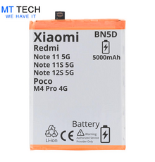 BATTERY MT Tech For Xiaomi Redmi Note 11 5G / 11S 5G / 12S 5G / Poco M4 Pro 4G - BN5D - 5000mAh