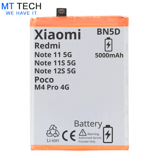 BATTERY MT Tech For Xiaomi Redmi Note 11 5G / 11S 5G / 12S 5G / Poco M4 Pro 4G - BN5D - 5000mAh