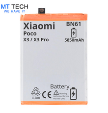 BATTERY MT Tech For Xiaomi Poco X3 / X3 Pro - BN61 - 5850mAh
