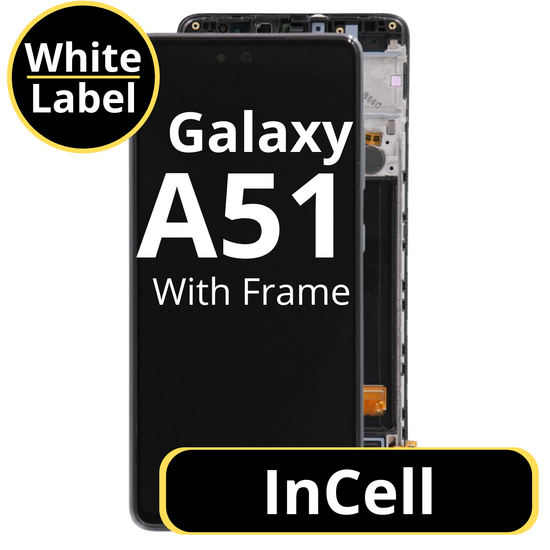 LCD Incell For Galaxy A51 Black With Frame Not Original White Box