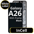 LCD InCell For Galaxy A26 Black With Frame Not Original White Box