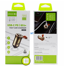 GREEN ON USB To USB Lightning Fast Car Charger C509Q