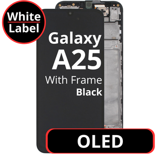 LCD Oled For Galaxy A25 Black With Frame Not Original White Box