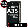 LCD Oled For Galaxy A35 Black With Frame Not Original White Box