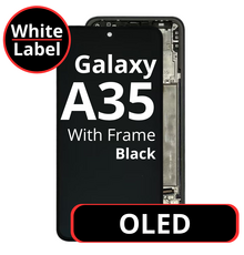 LCD Oled For Galaxy A35 Black With Frame Not Original White Box
