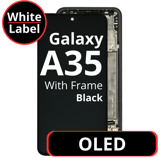 LCD Oled For Galaxy A35 Black With Frame Not Original White Box
