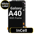 LCD InCell For Galaxy A40 Black With Frame Not Original White Box